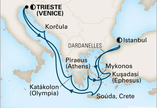 Italy Greece Turky Croatia Solvenia Cruise Trip